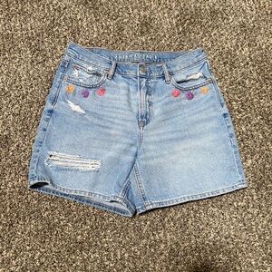 American Eagle Outfitters Blue High-Waisted Jean Shorts